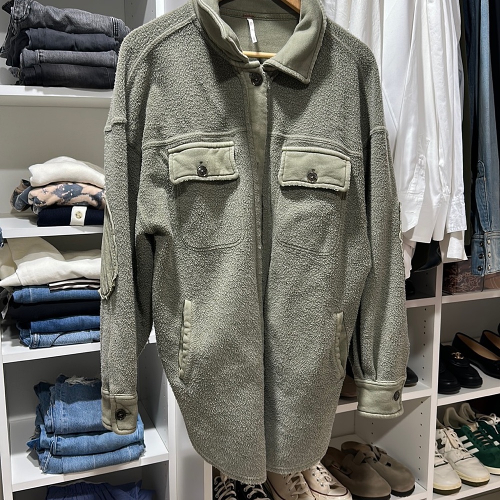 Free People Fleece Shacket size Small